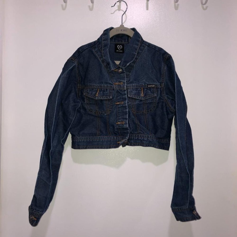 GIRL'S XOXO jeans crop jean jacket size M